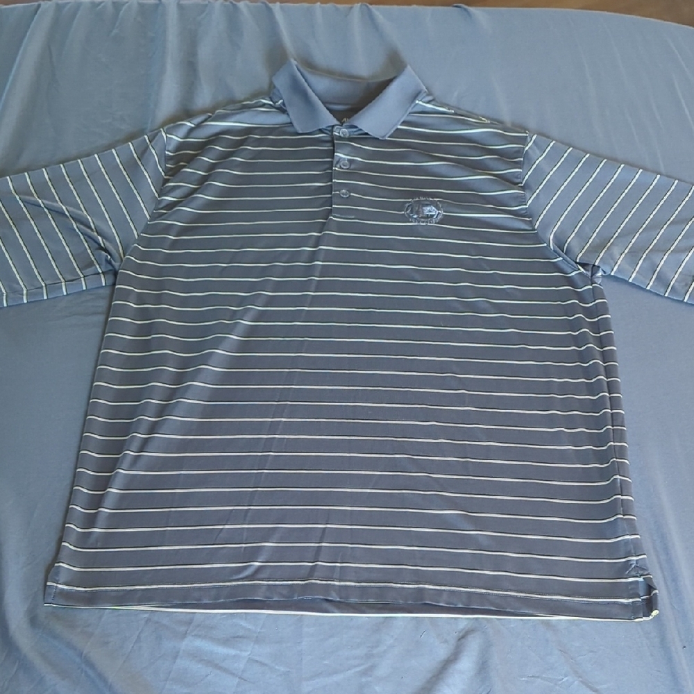 Antigua Blue and White Polo Shirt Casual Comfort